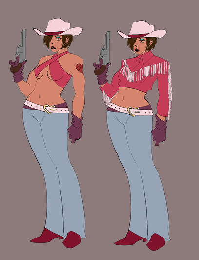 Concept art for the outfit of a character made for an indie animated show.