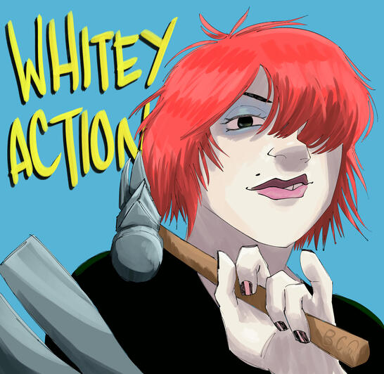 Fanart of Whitey Action from comic strip "Phoo Action & Get the Freebies".